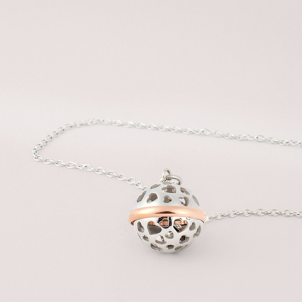 Collana Chiama Angeli Lady Code Acciaio Bicolore Bianco / Rosa - Collane Chiama Angeli Donna | Stroili