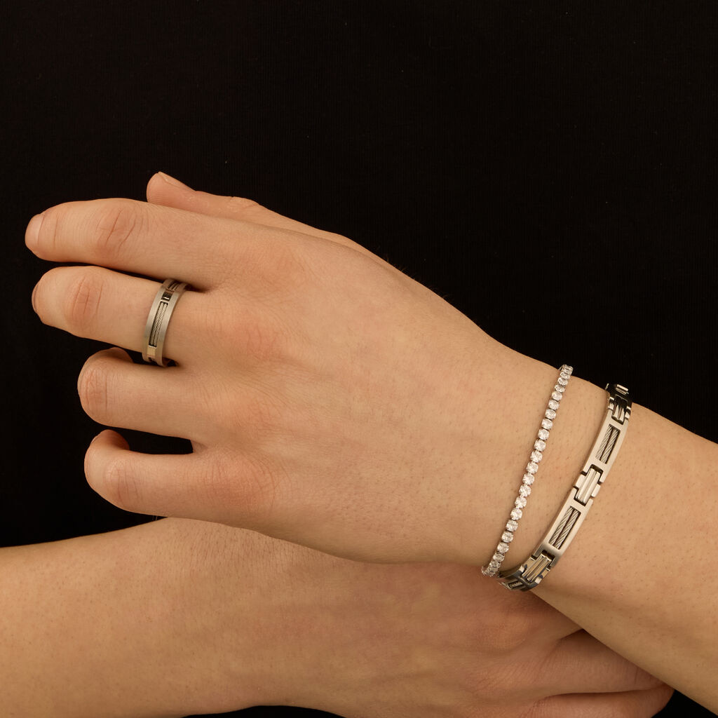 Anello Fascia Man Code Acciaio