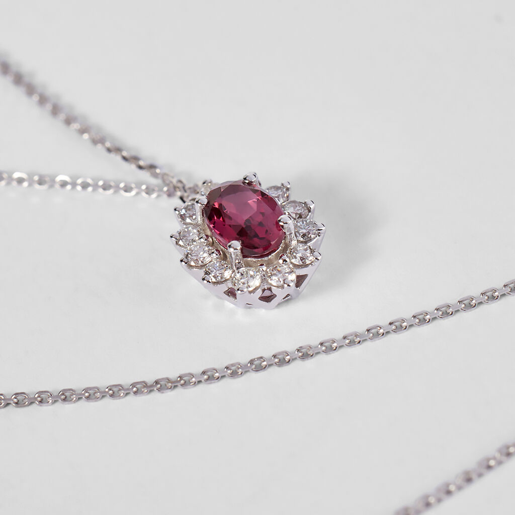 Collana Jasmine Oro Bianco Rodolite Diamante - Collane Donna | Stroili