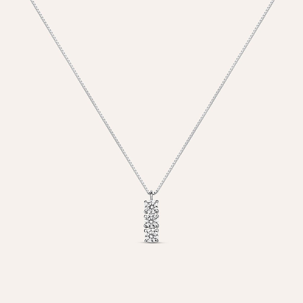 Collana Trilogy Claire Oro Bianco Cubic Zirconia - Gioielli Donna | Stroili