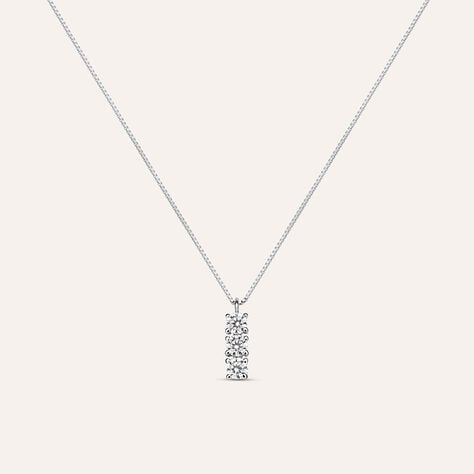 Collana Trilogy Claire Oro Bianco Cubic Zirconia - Gioielli Donna | Stroili