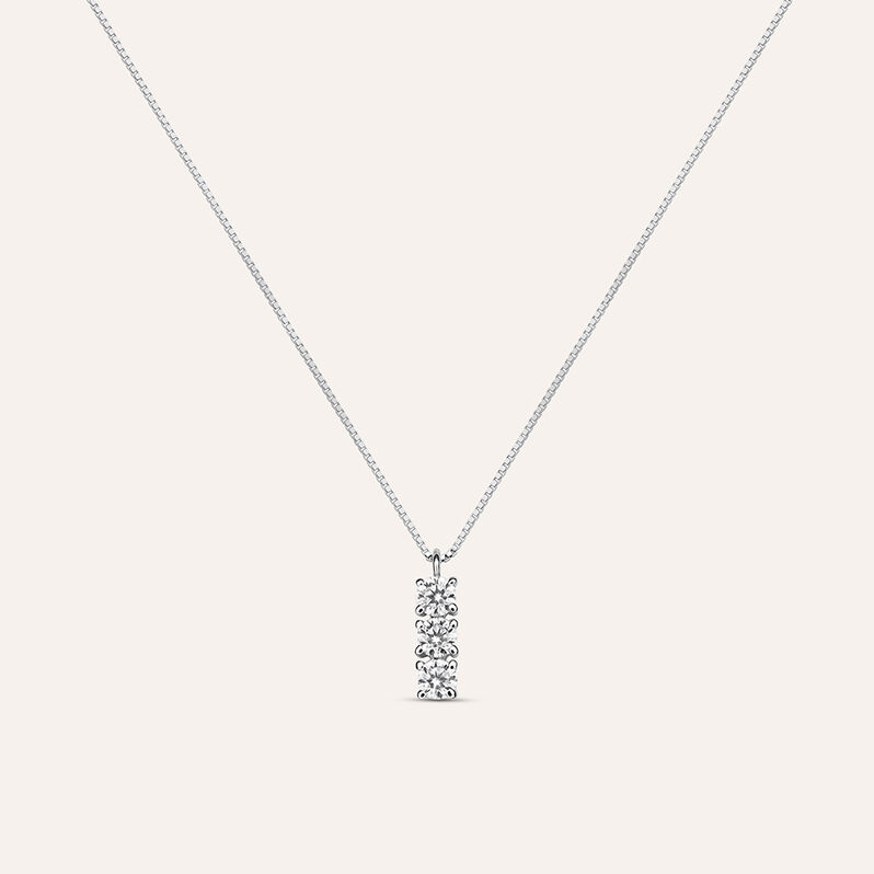 Collana Trilogy Claire Oro Bianco Cubic Zirconia - Gioielli Donna | Stroili