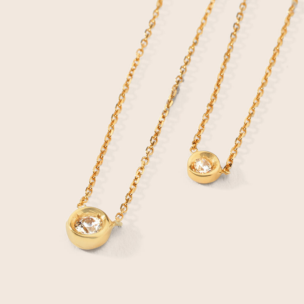 Collana Doppio Punto Luce Claire Oro Giallo Cubic Zirconia - Collane Punto Luce Donna | Stroili