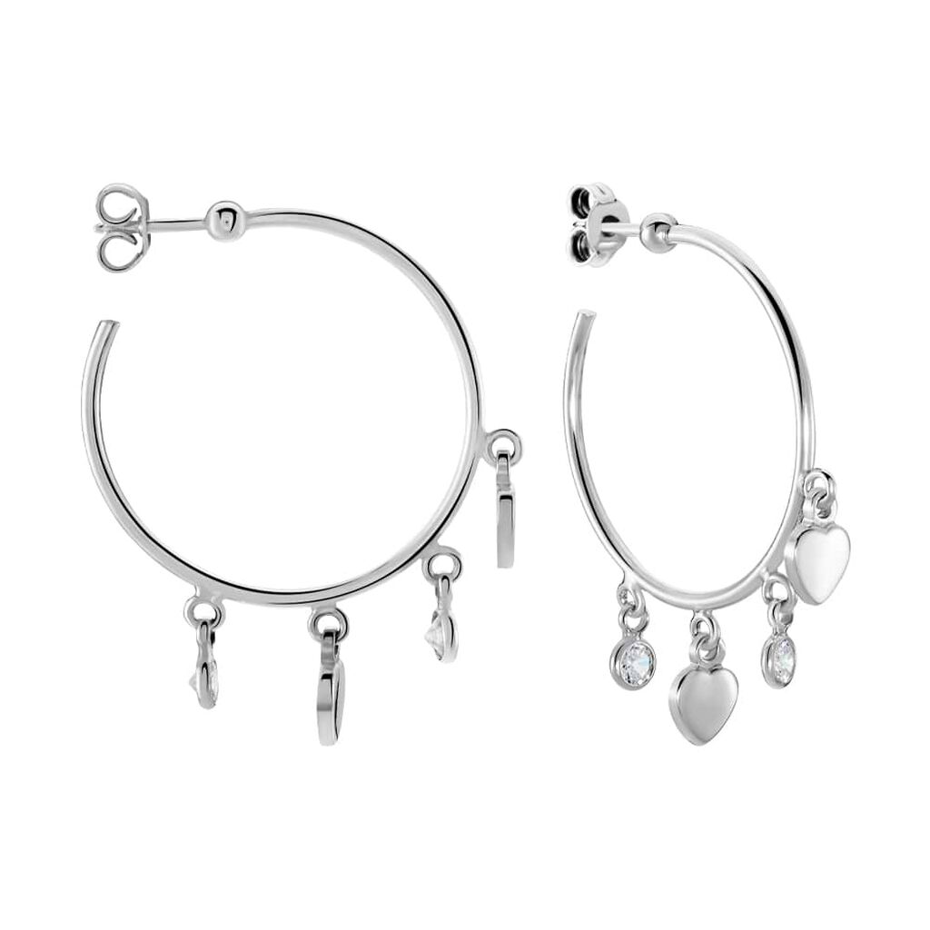 Orecchini A Cerchio Silver Collection Argento Rodiato Cubic Zirconia - Orecchini a Cerchio Donna | Stroili