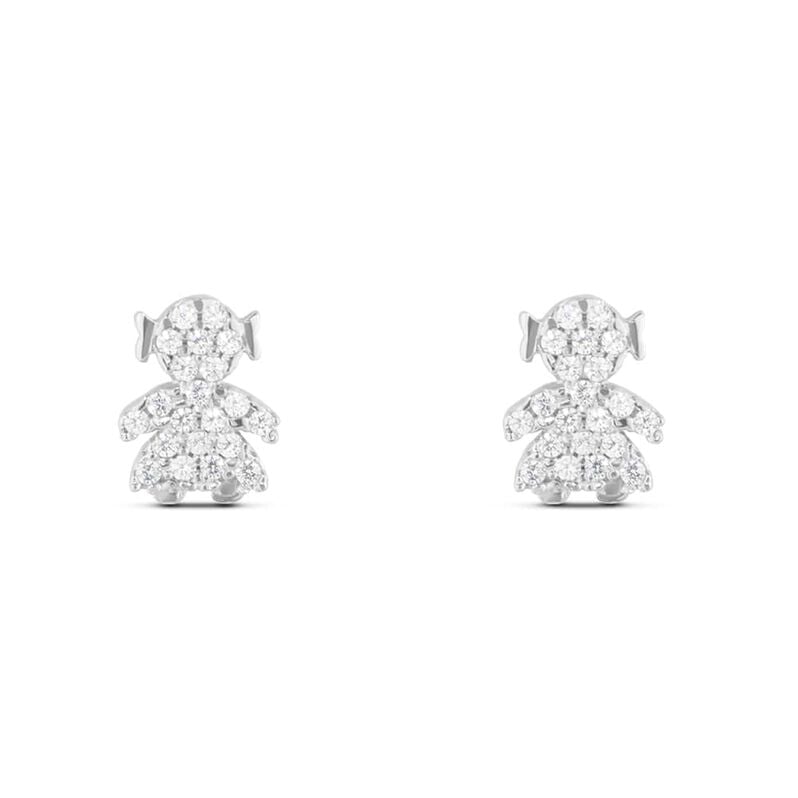Orecchini Lobo Claire Oro Bianco Cubic Zirconia - Orecchini a Lobo Donna | Stroili