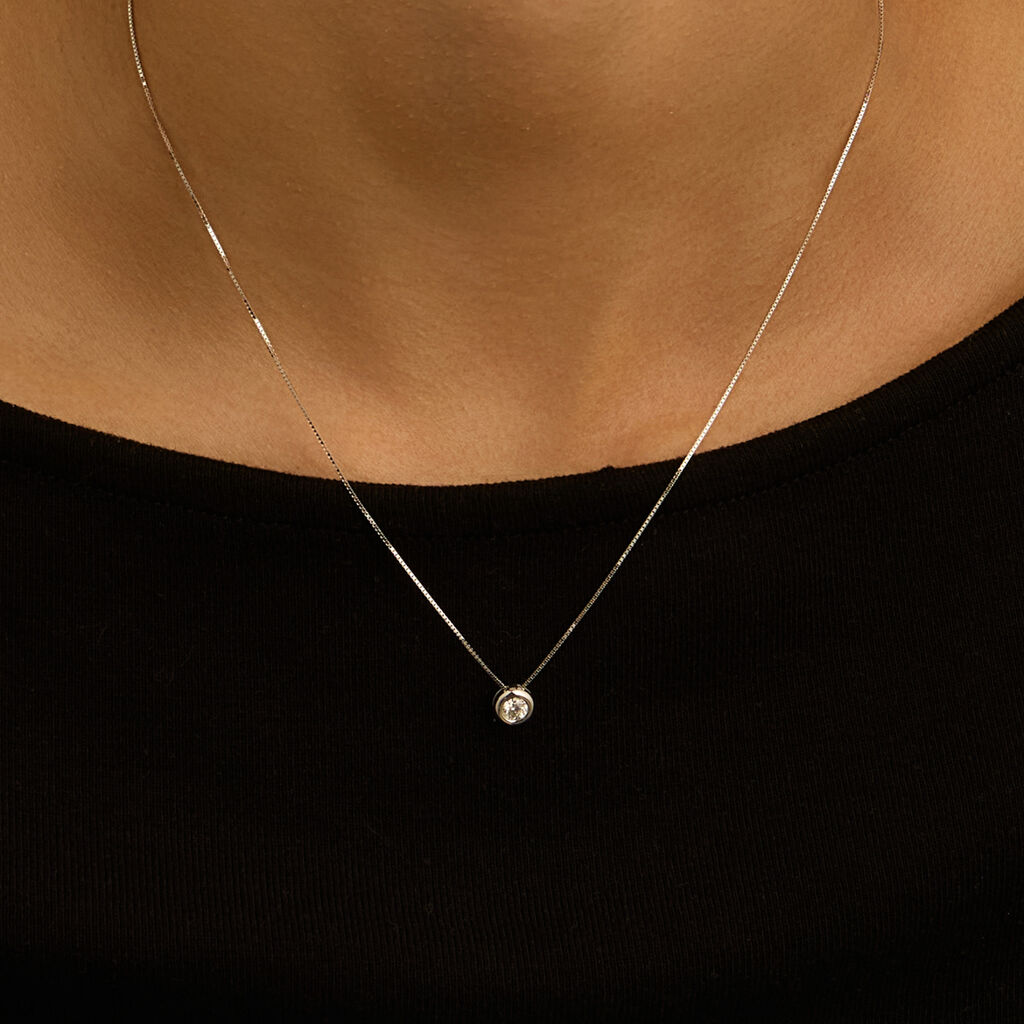 Collana Punto Luce Firmamenti Oro Bianco Diamante