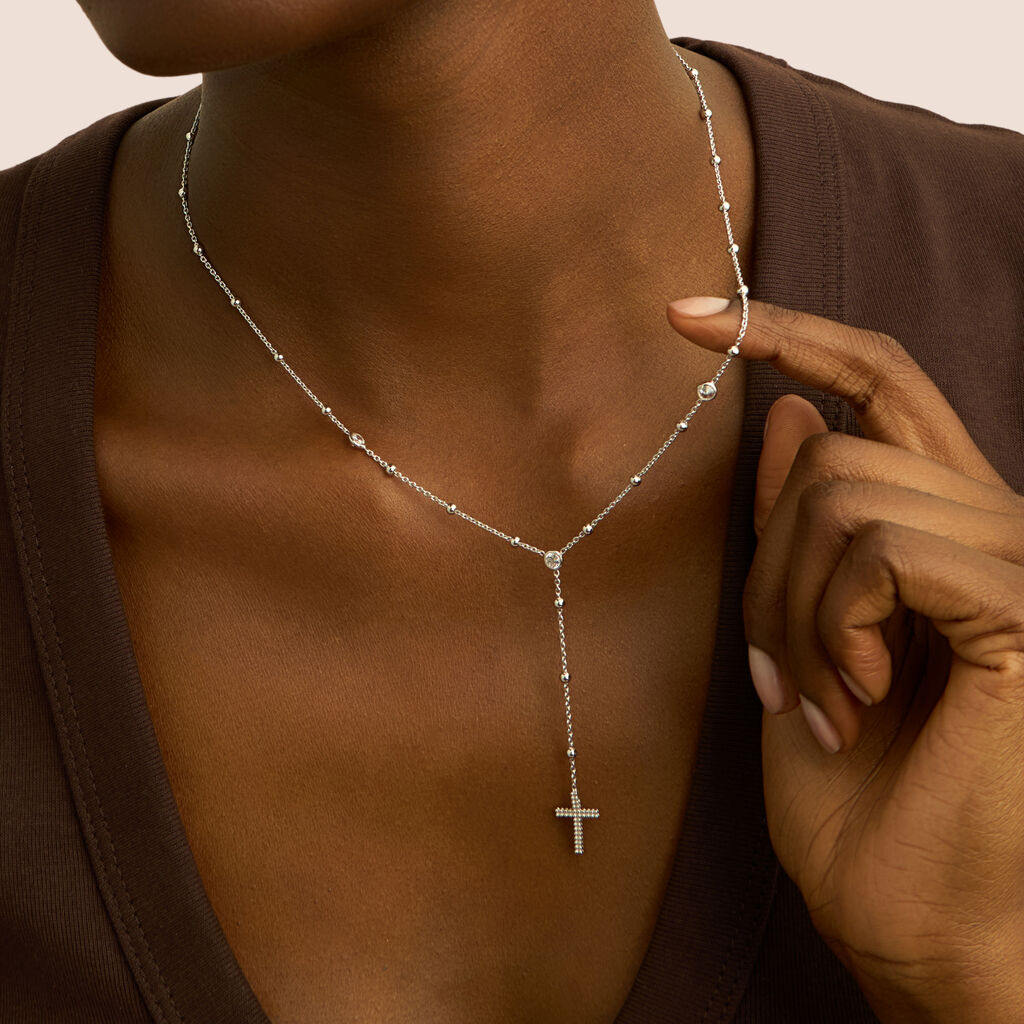 Collana Rosario Silver Soul Argento Rodiato Cubic Zirconia