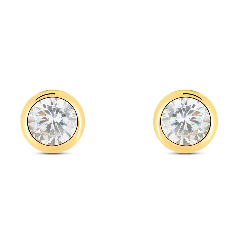 Orecchini Lobo Punto Luce Claire Oro Giallo Cubic Zirconia