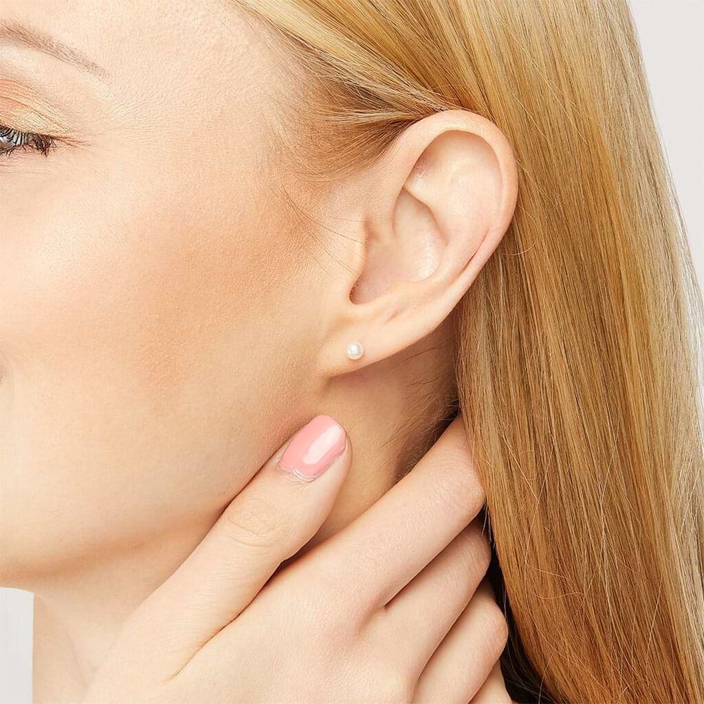 Orecchini Lobo Gabrielle Oro Giallo Perla D'Acqua Dolce