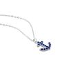 Girocollo con ancora in argento e zirconi blu