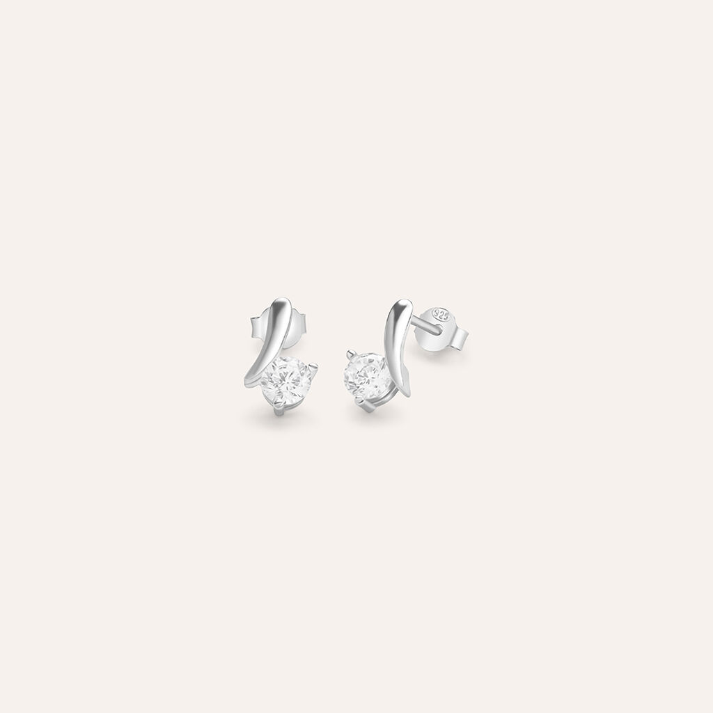 Orecchini Lobo Silver Elegance Argento Rodiato Cubic Zirconia