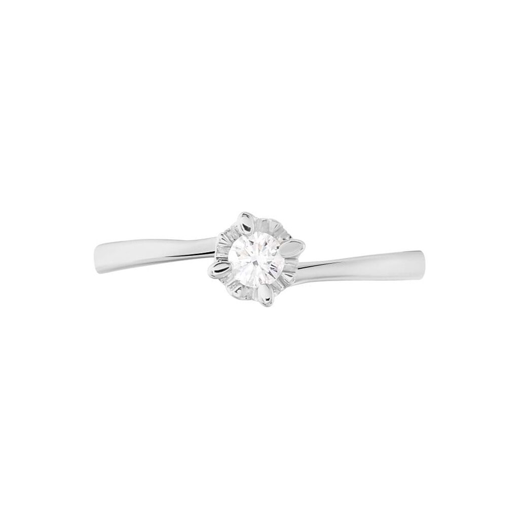 Anello Solitario Valentino In Oro Bianco Con Diamante 0,15 Ct - Anelli con Pietre Donna | Stroili