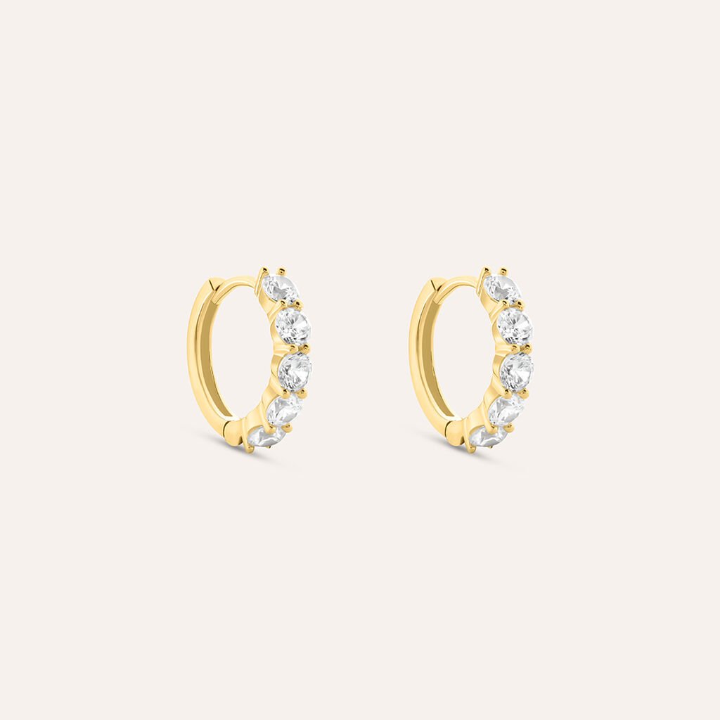 Orecchini A Cerchio Claire Oro Giallo Cubic Zirconia - Orecchini a Cerchio Donna | Stroili