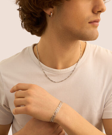Bracciale Catena Gentleman Argento Rodiato