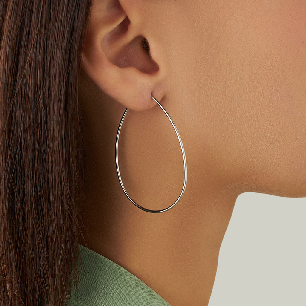 Orecchini A Cerchio Silver Collection Argento Rodiato - Orecchini a Cerchio Donna | Stroili