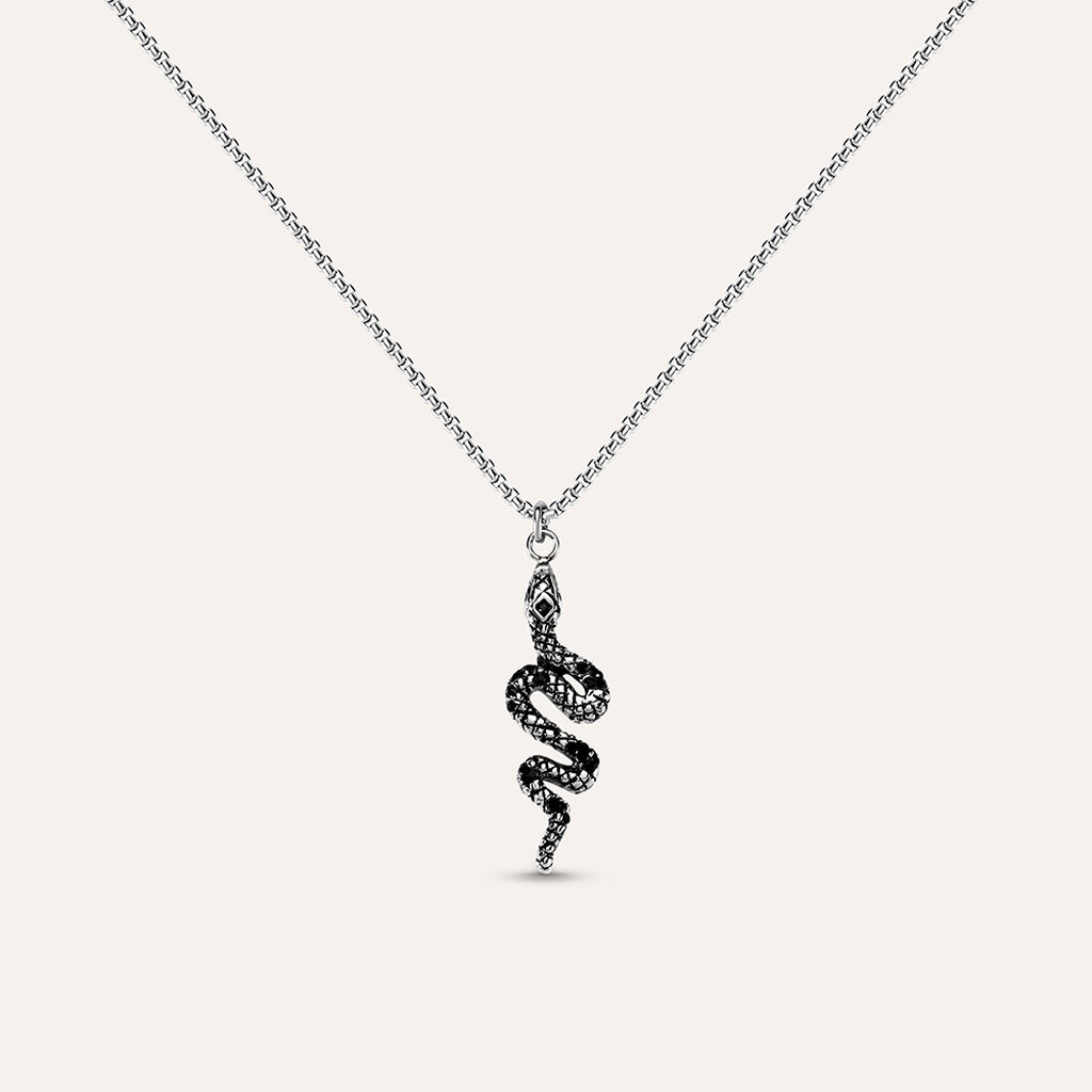 Collana Man Code Acciaio Cristallo