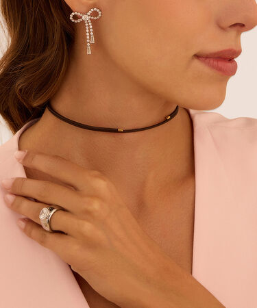 Anello Fascia Aura Acciaio Cubic Zirconia