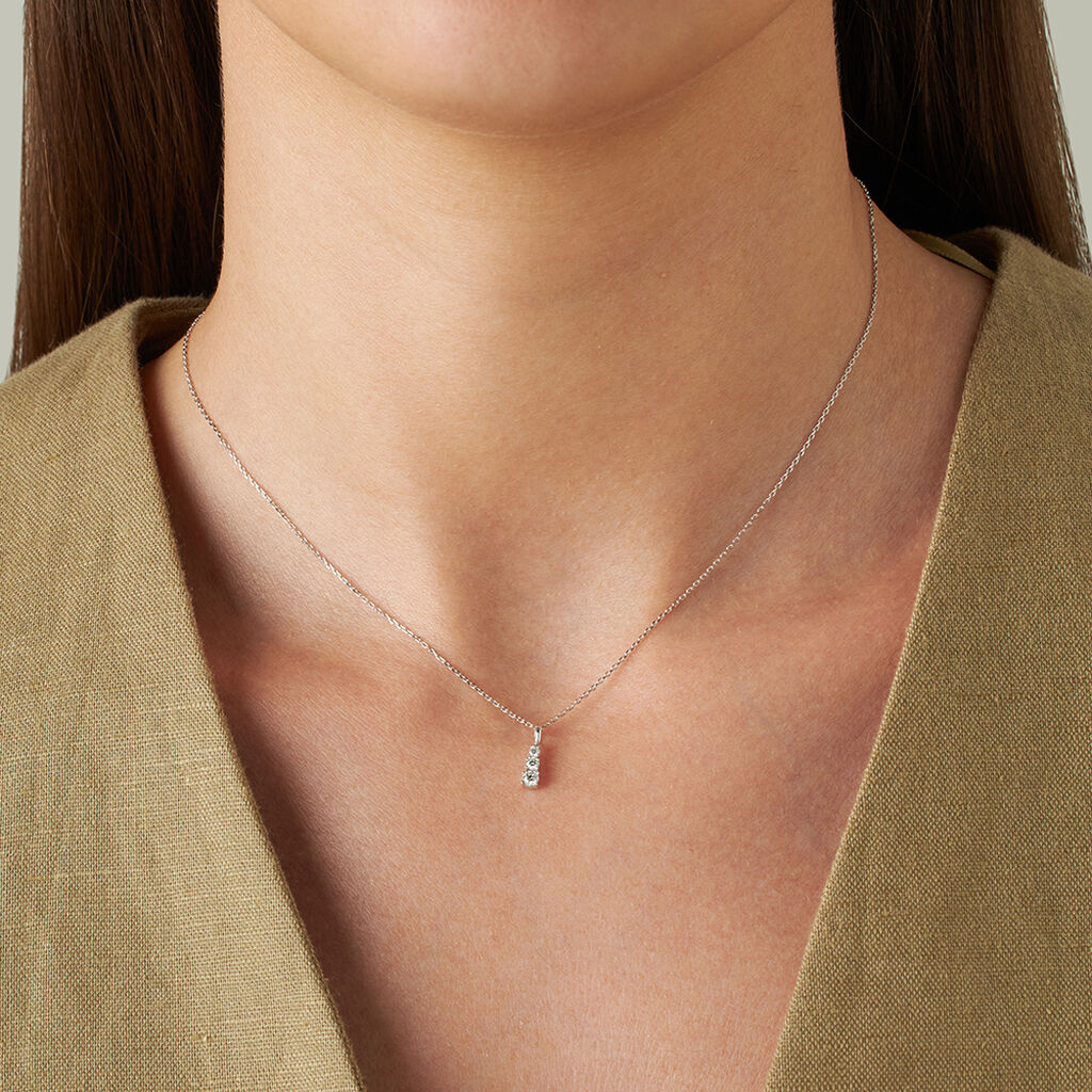 Collana Trilogy Grace Oro Bianco Diamante - Collane Donna | Stroili