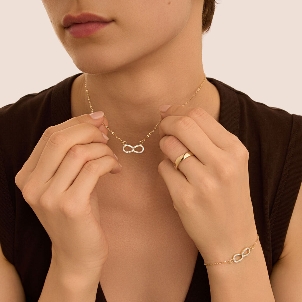 Collana Christelle Oro Giallo Cristallo