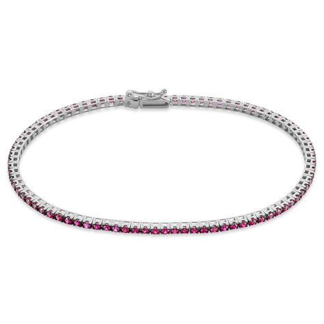 Bracciale Tennis Charlotte Oro Bianco Rubino - Bracciali Tennis Donna | Stroili