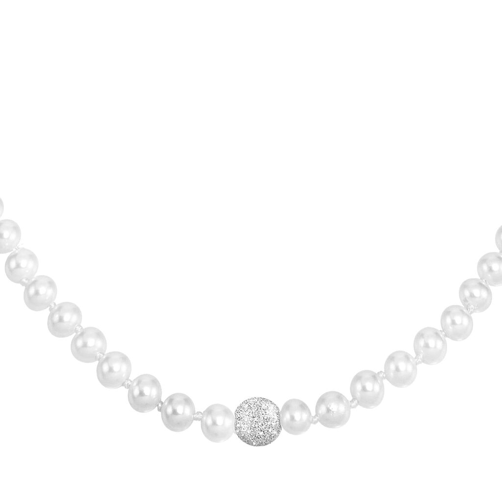 Collana Silver Pearls Argento Rodiato Perla sintentica