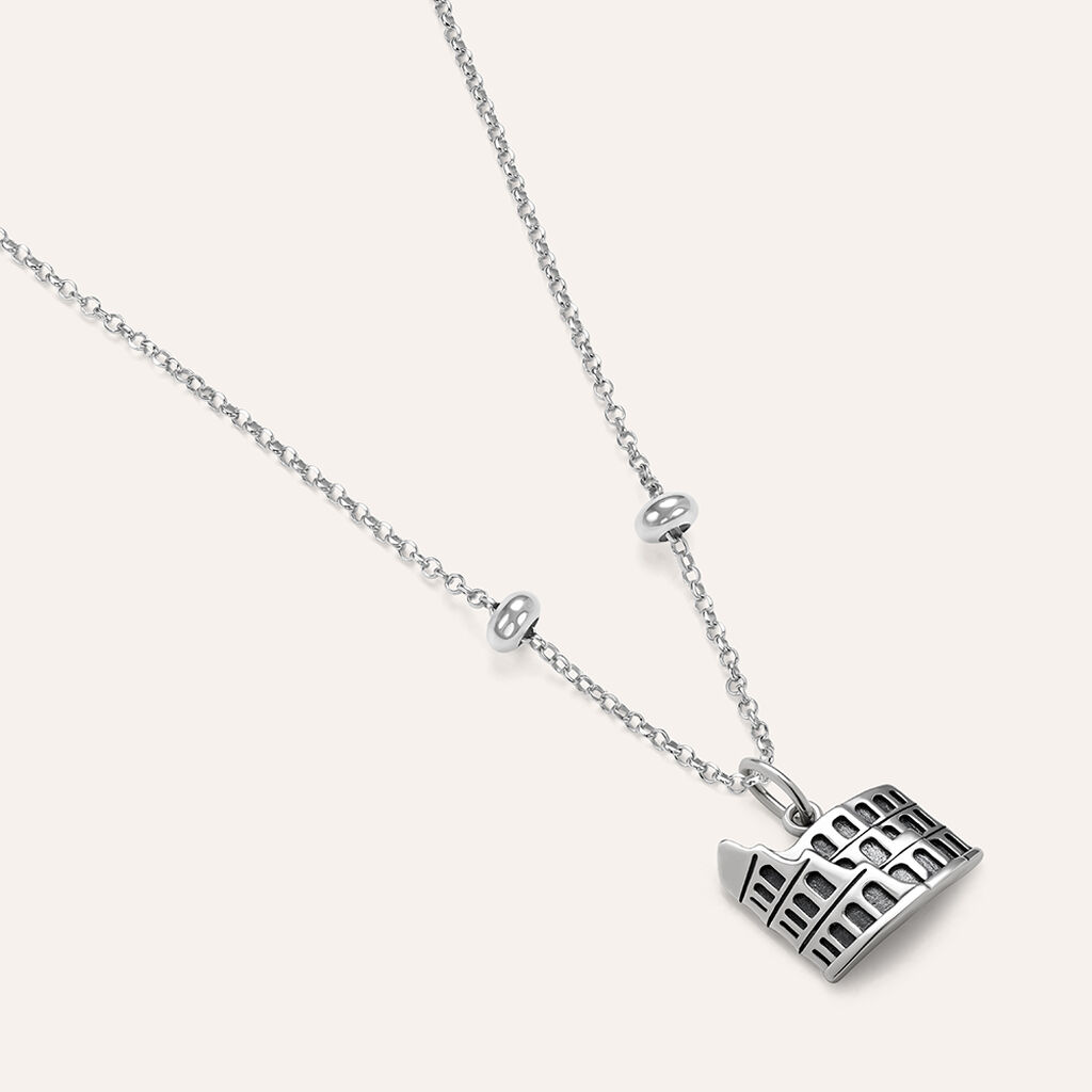 Pendente Saluti&Baci Colosseo Love Beats Argento Rodiato