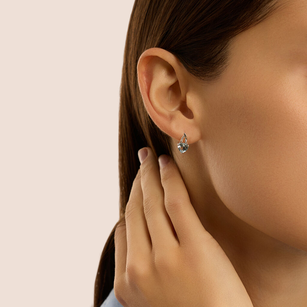 Orecchini Lobo Amélie Oro Bianco Topazio Cubic Zirconia