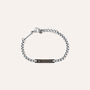 Bracciale Con Targhetta Man Code Acciaio Bicolore Bianco / Nero Cubic Zirconia