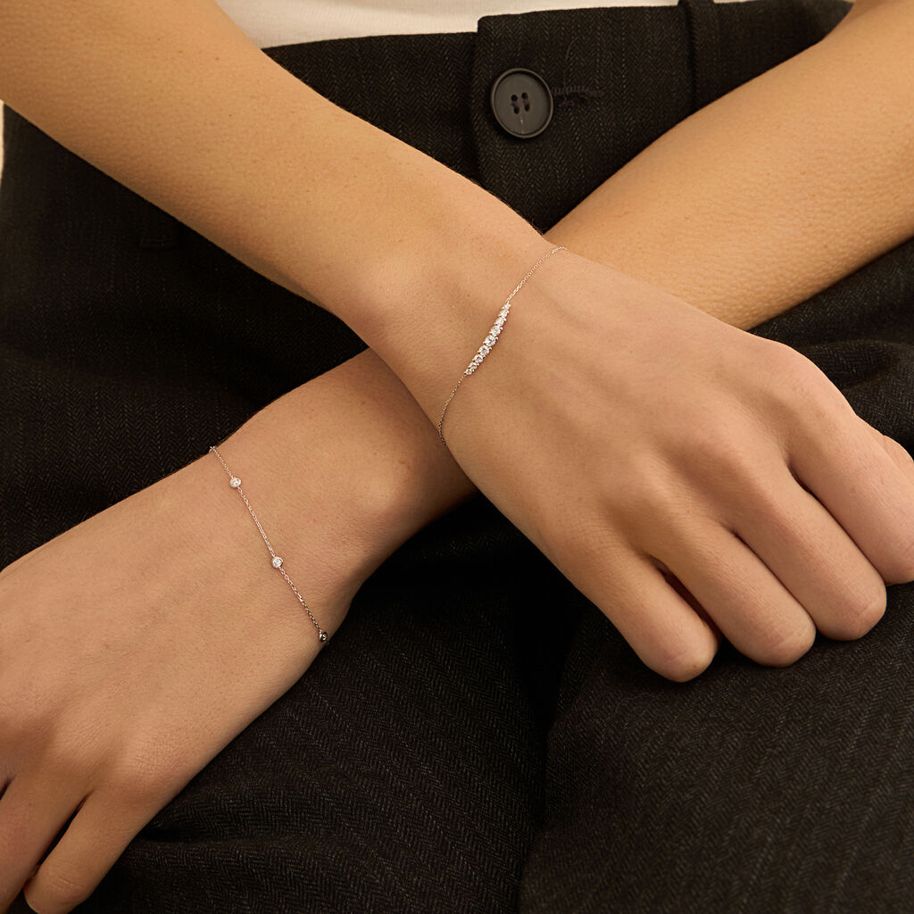 Bracciale Multi Punto Luce Claire Oro Bianco Cubic Zirconia