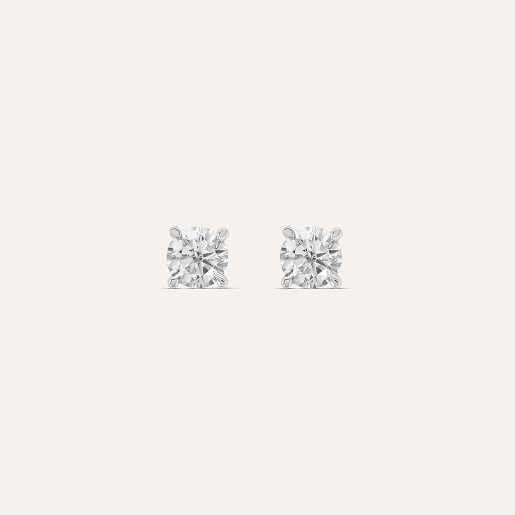 Orecchini Lobo Punto Luce Claire Oro Bianco Cubic Zirconia - Orecchini a Lobo Donna | Stroili