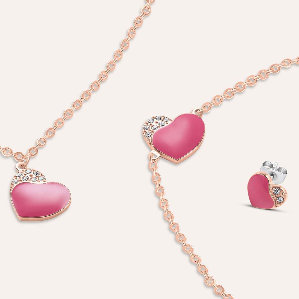 Bracciale Lady Sweet Acciaio Rosa Cristallo