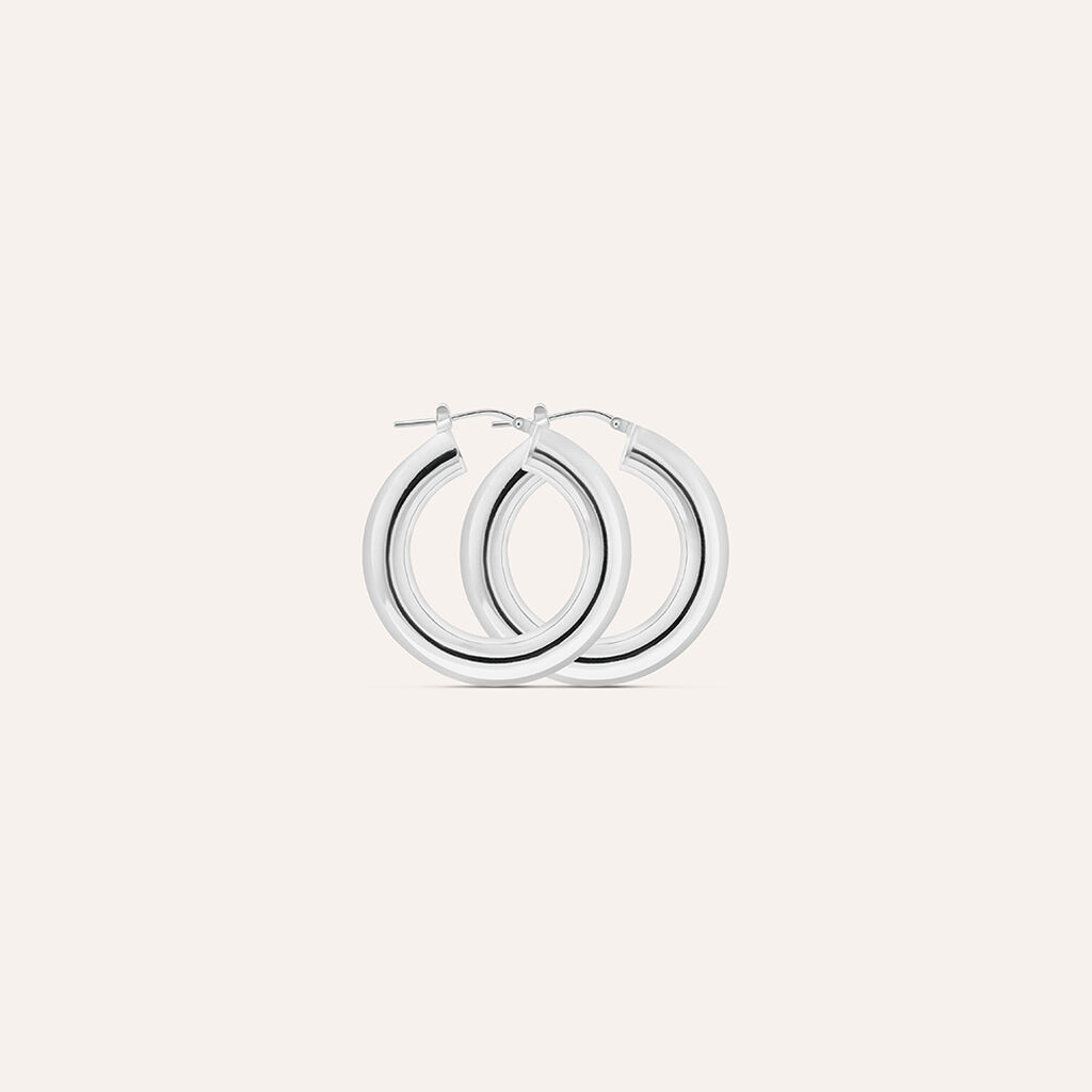 Orecchini A Cerchio Silver Collection Argento Rodiato - Orecchini a Cerchio Donna | Stroili