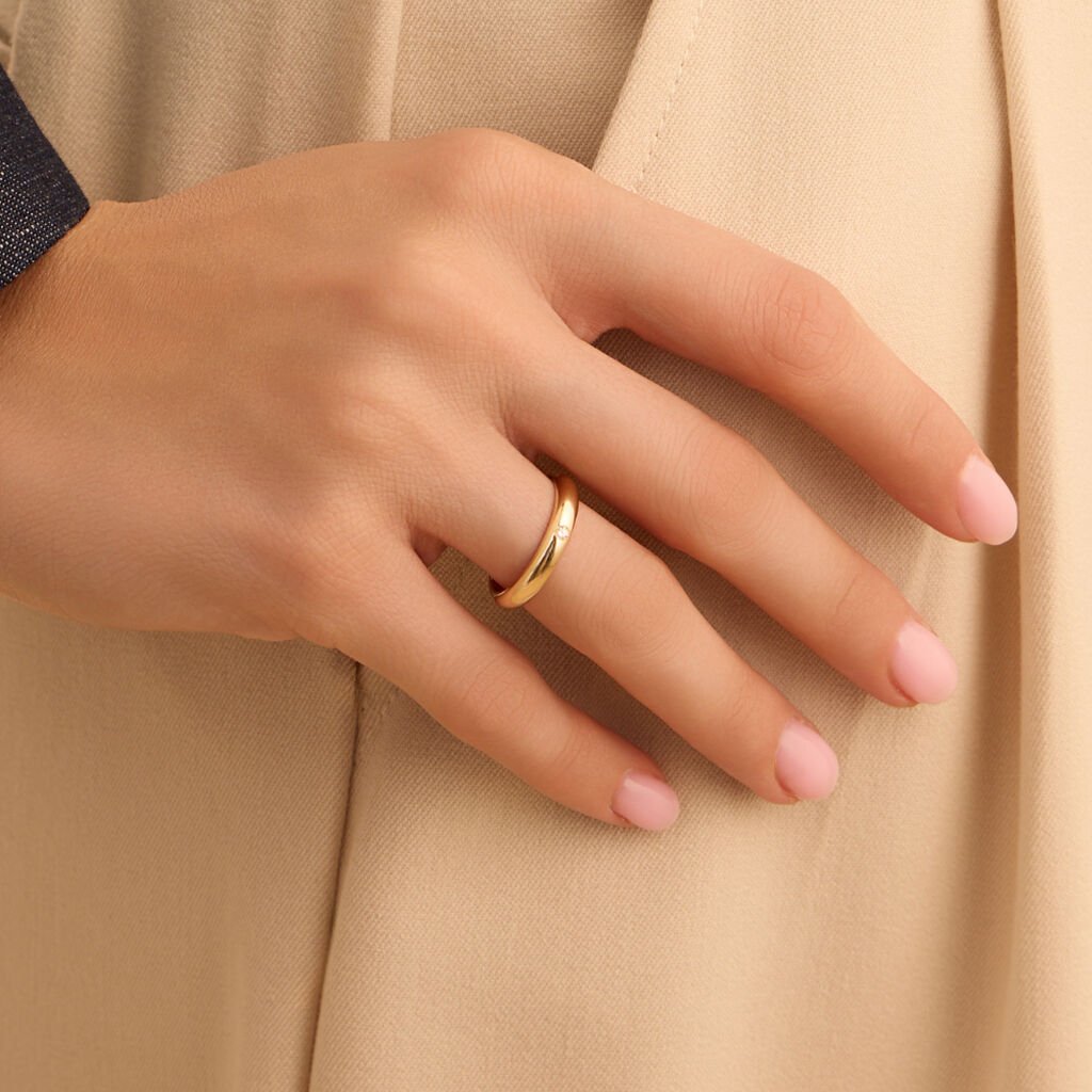 Fede Classica Leggera 3.6 mm Oro Giallo Diamante