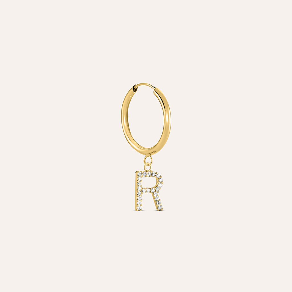 Mono Orecchino A Cerchio Toujours Oro Giallo Cubic Zirconia