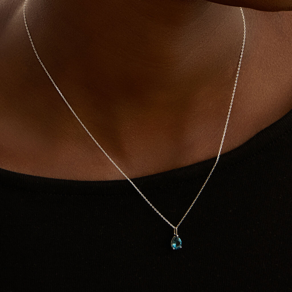 Collana Punto Luce Amélie Oro Bianco Topazio