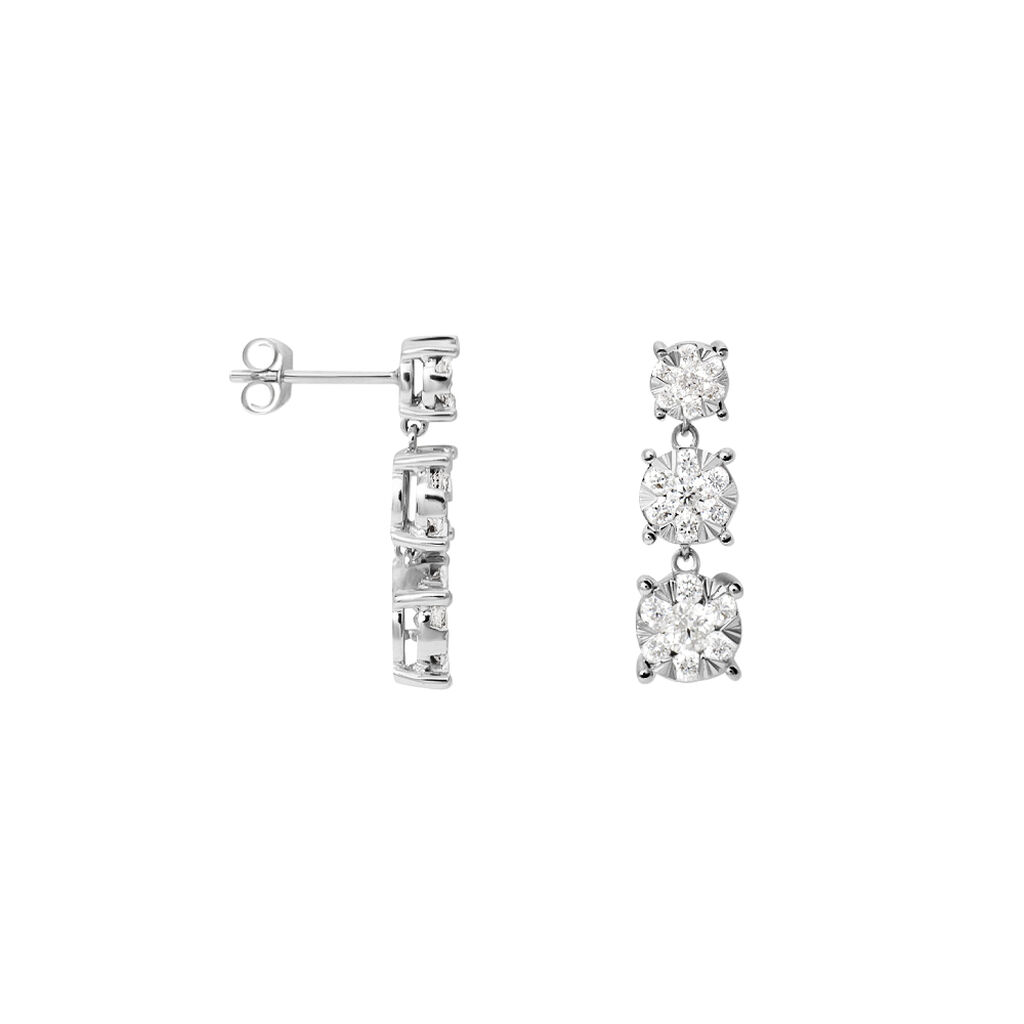 Orecchini Lobo Trilogy Petali Oro Bianco Diamante