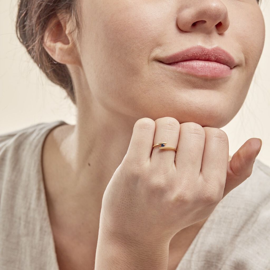 Anello Solitario Charlotte Oro Giallo Zaffiro