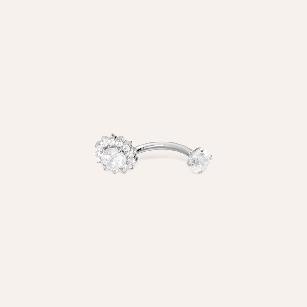 Piercing Ombelico Punto Luce Moonlight Titanio ASTM F316 Cubic Zirconia