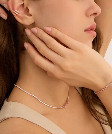 Ear Cuff Romantic Shine Metallo Rosa Cristallo