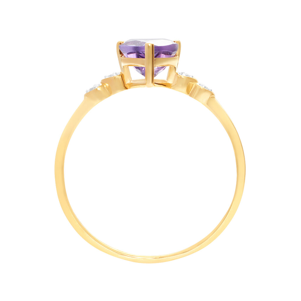 Anello Solitario Amélie Oro Giallo Ametista Cubic Zirconia - Anelli con Pietre Donna | Stroili