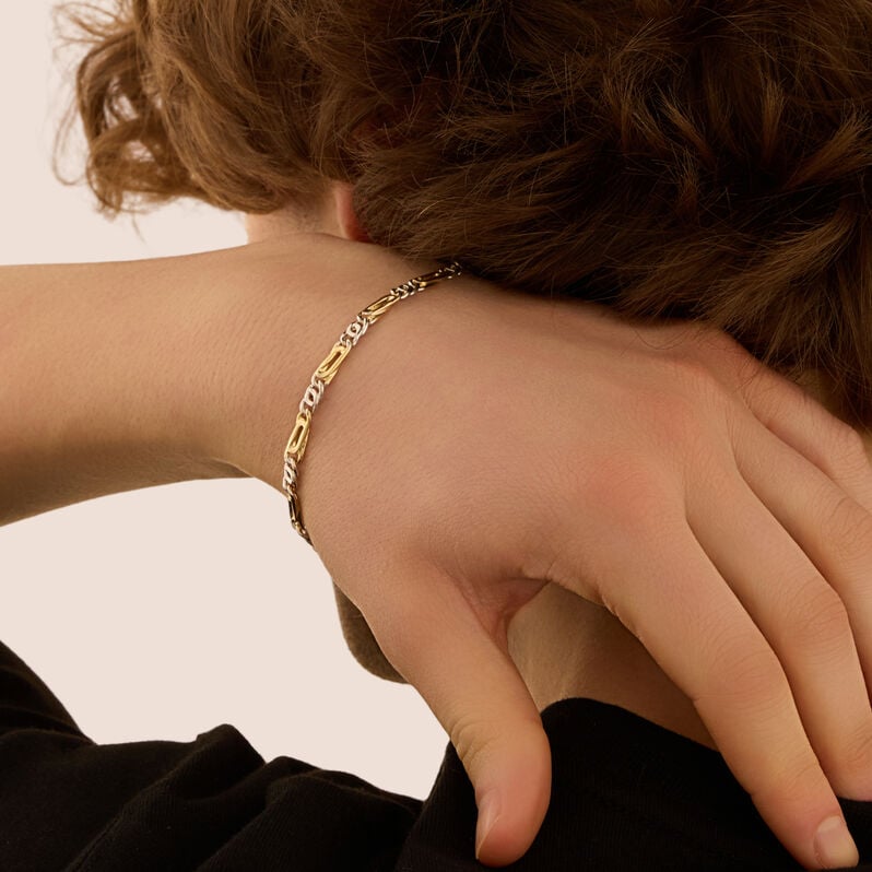 Bracciale Catena L'homme Or Oro Bicolore - Bracciali Uomo | Stroili