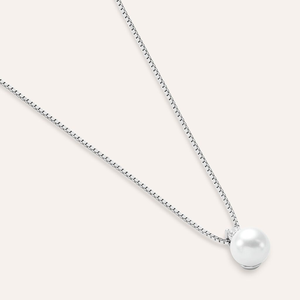 Collana Silver Pearls Argento Rodiato Perla sintentica Cubic Zirconia - Collane Donna | Stroili