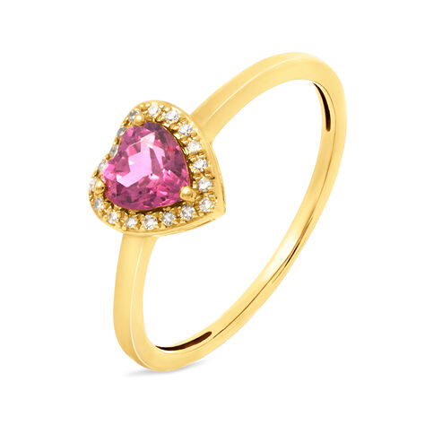 Anello Solitario Jasmine Oro Giallo Rodolite Diamante - Anelli con Pietre Donna | Stroili