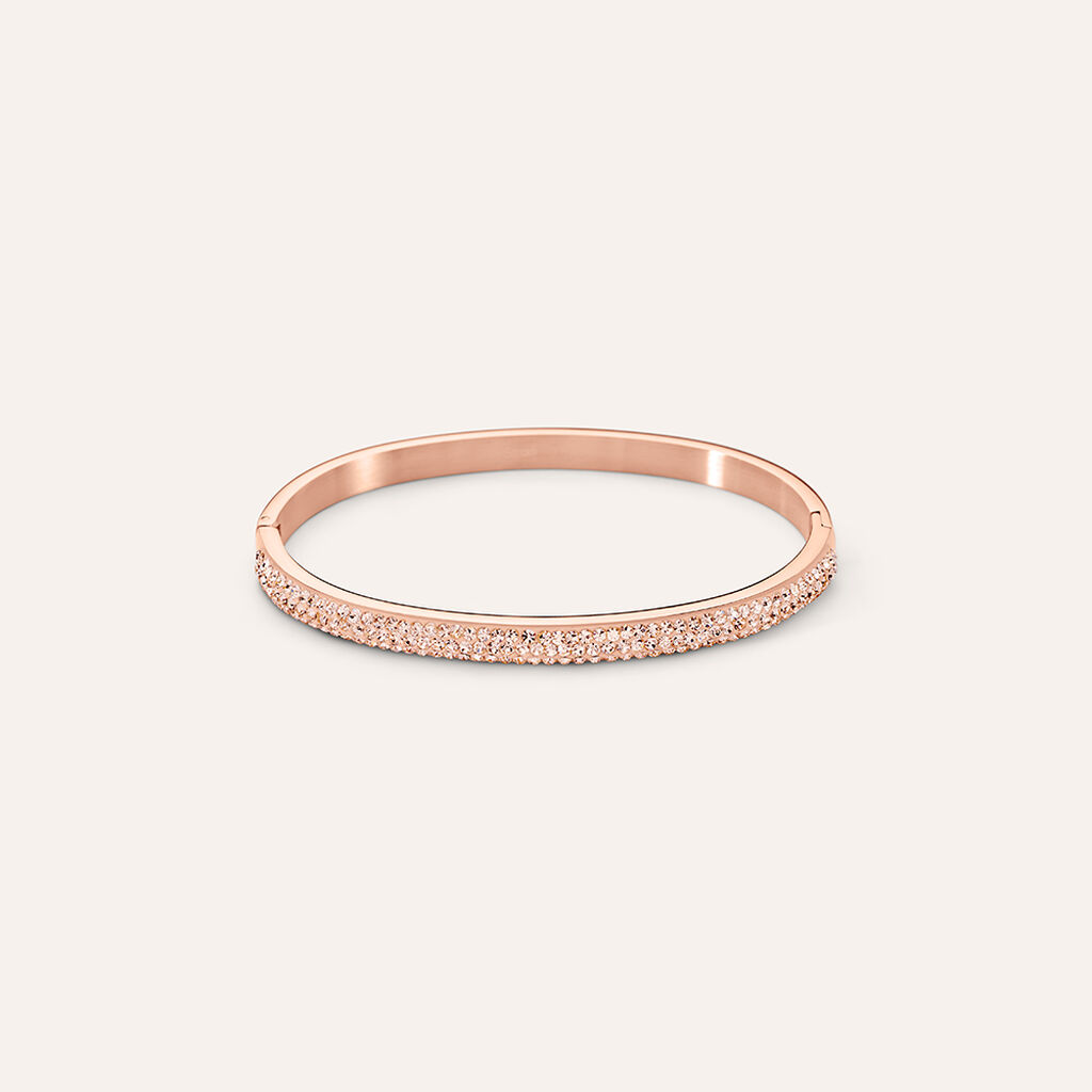 Bangle Aura Acciaio Rosa Cristallo