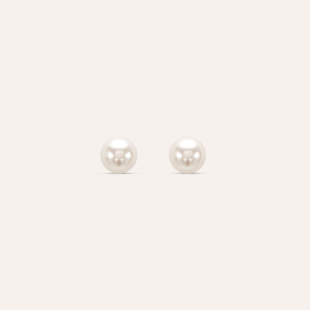 Orecchini Lobo Silver Pearls Argento Rodiato Perla sintetica