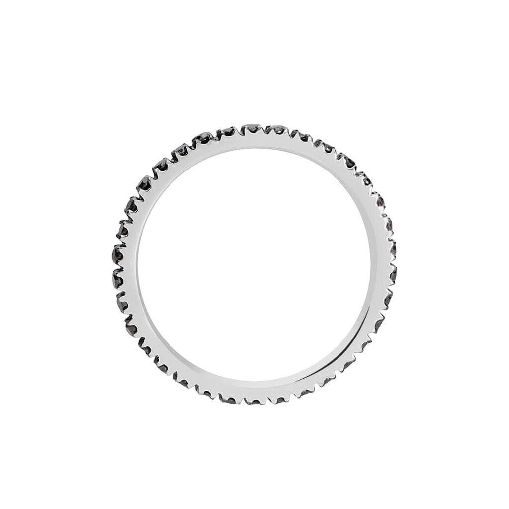 Anello eternity in oro bianco e diamanti neri 0.40 ct - Anelli 18 Carati Donna | Stroili