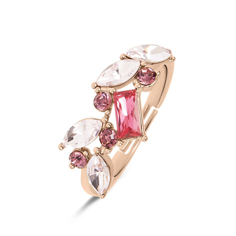 Anello Fantasia Violet Ottone Rosa Cristallo - Anelli con Pietre Donna | Stroili