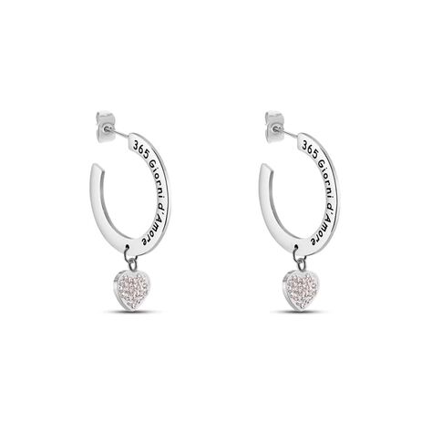 Orecchini A Cerchio Sunrise Acciaio Cristallo - Orecchini a Cerchio Donna | Stroili