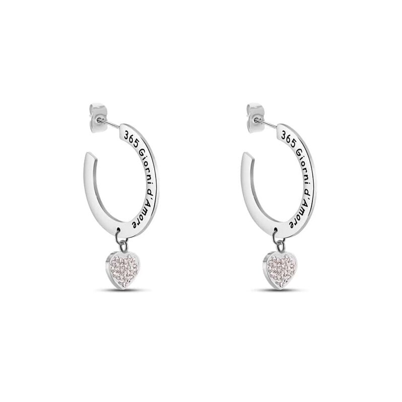 Orecchini A Cerchio Sunrise Acciaio Cristallo - Orecchini a Cerchio Donna | Stroili