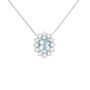 Collana Acquamarina Oro Bianco Acquamarina Diamante